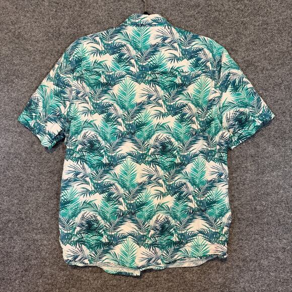 The Nutter Shirt Mens Medium Blue Short Sleeve Button Down Beachy Palm Hawaiian - Picture 2 of 7